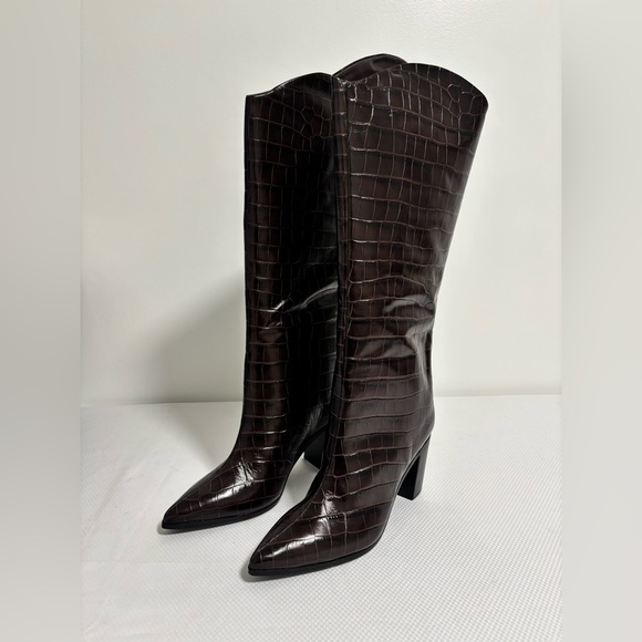 NEW SCHUTZ MARYANA BLOCK BOOT Women’s Size: 10.5B Dark Chocolate - Picture 4 of 11